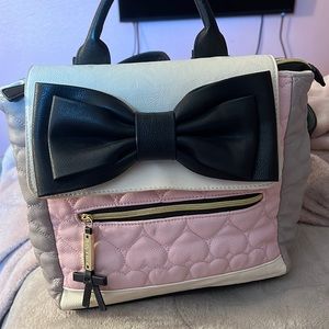 Pink/black/white Betsey Backpack